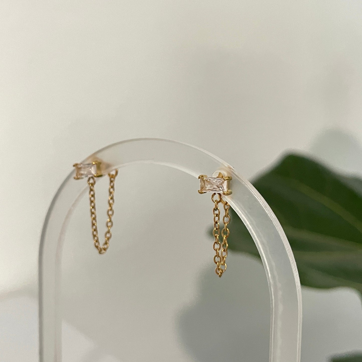 Zirconia tassel earrings