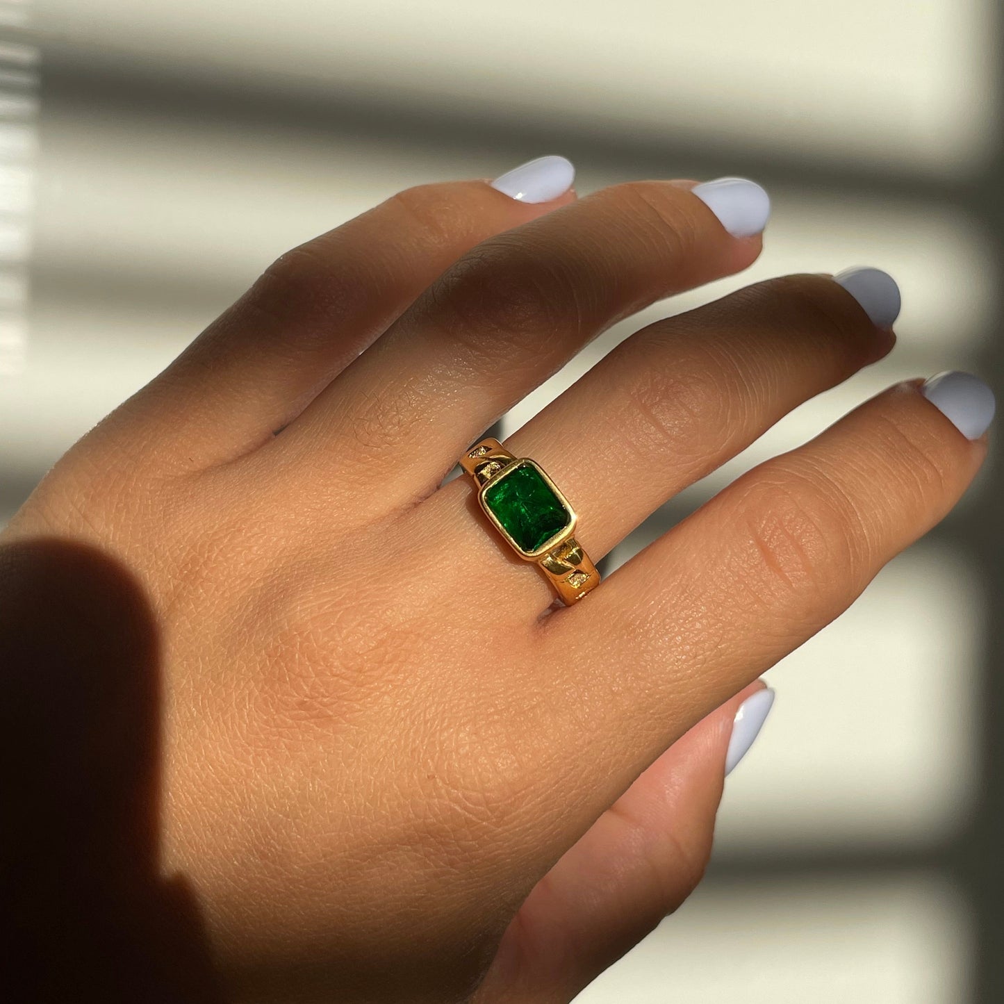 Chunky emerald ring