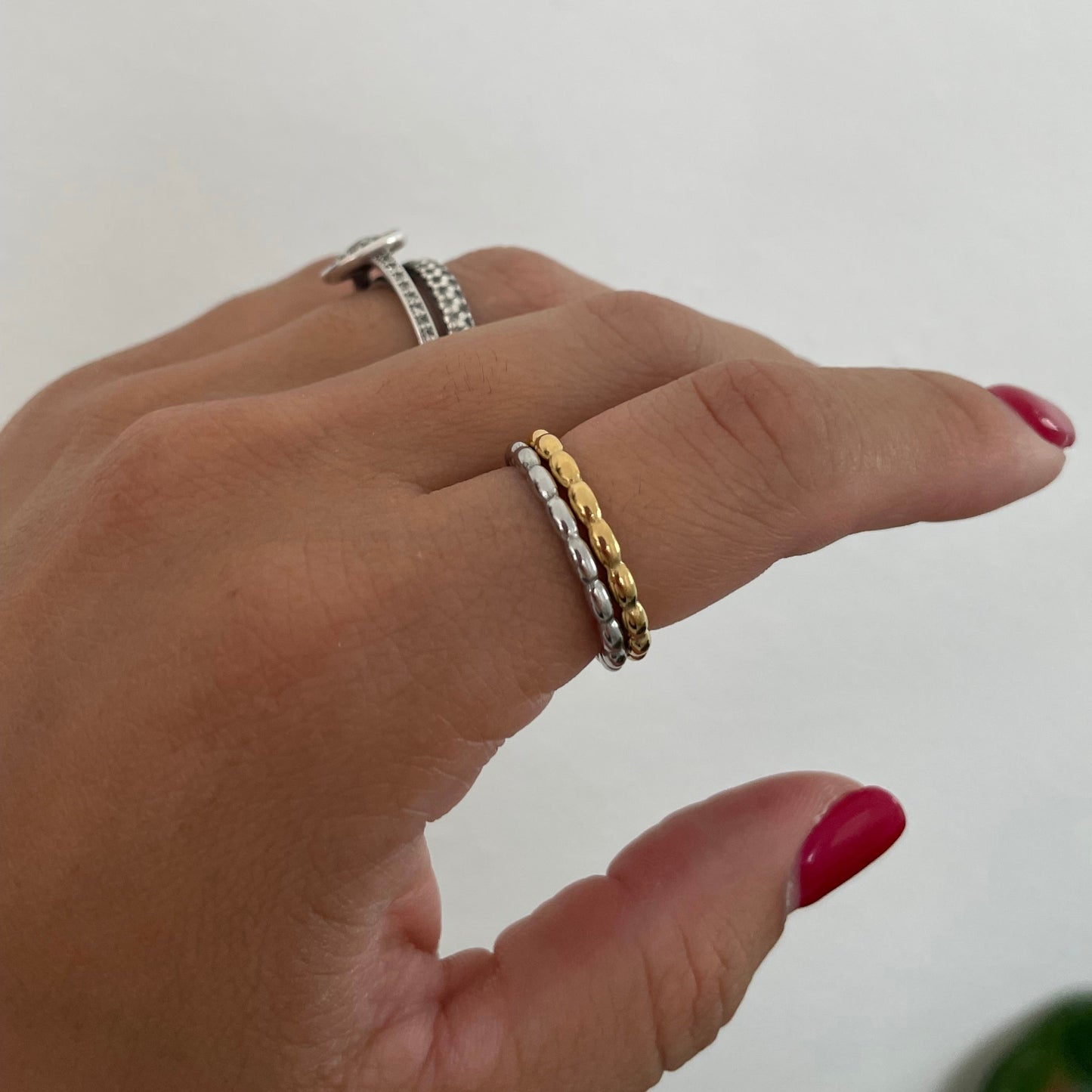 Gold beaded ring