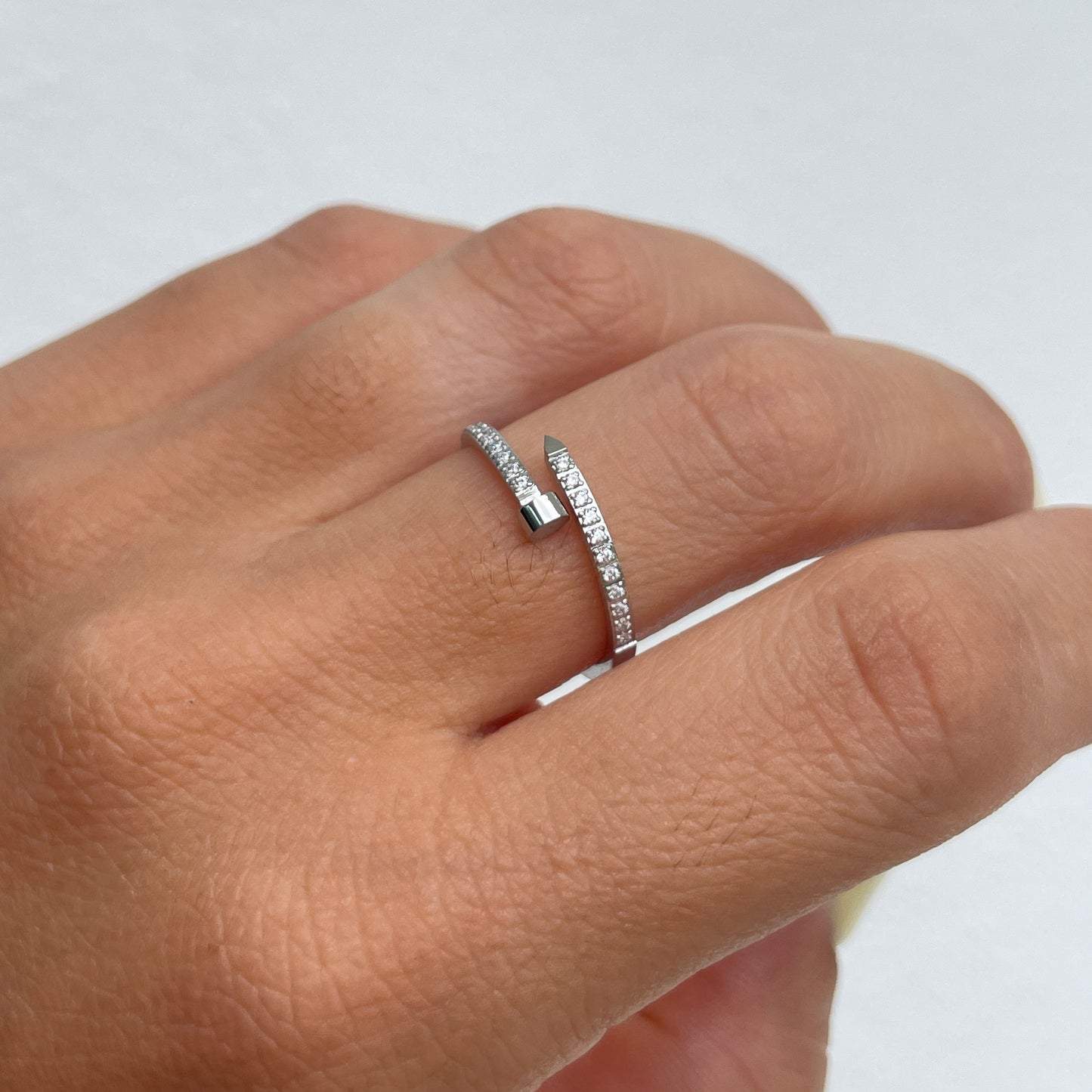 Cz open band ring