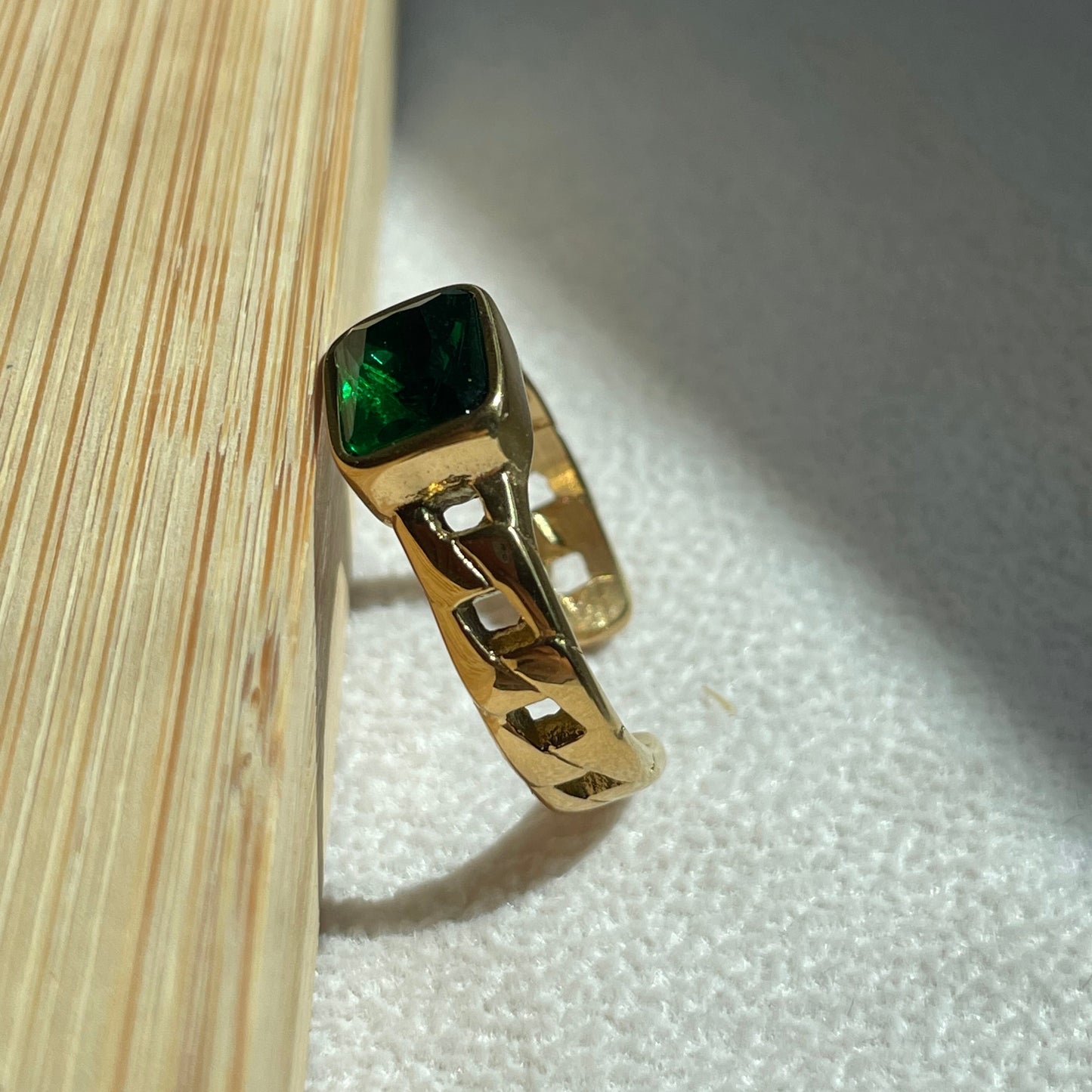 Chunky emerald ring