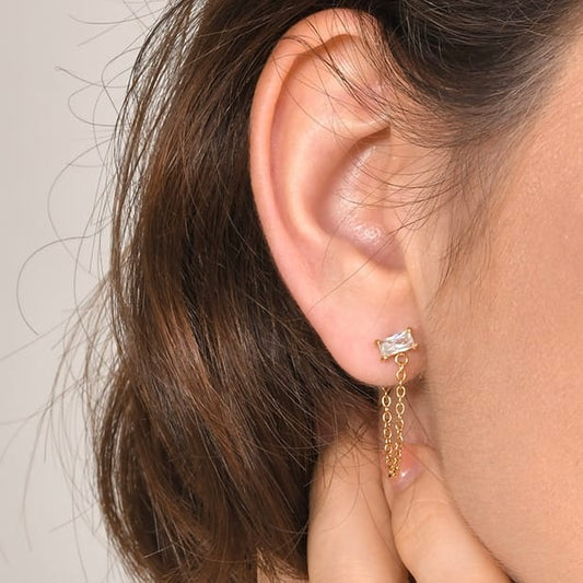 Zirconia tassel earrings