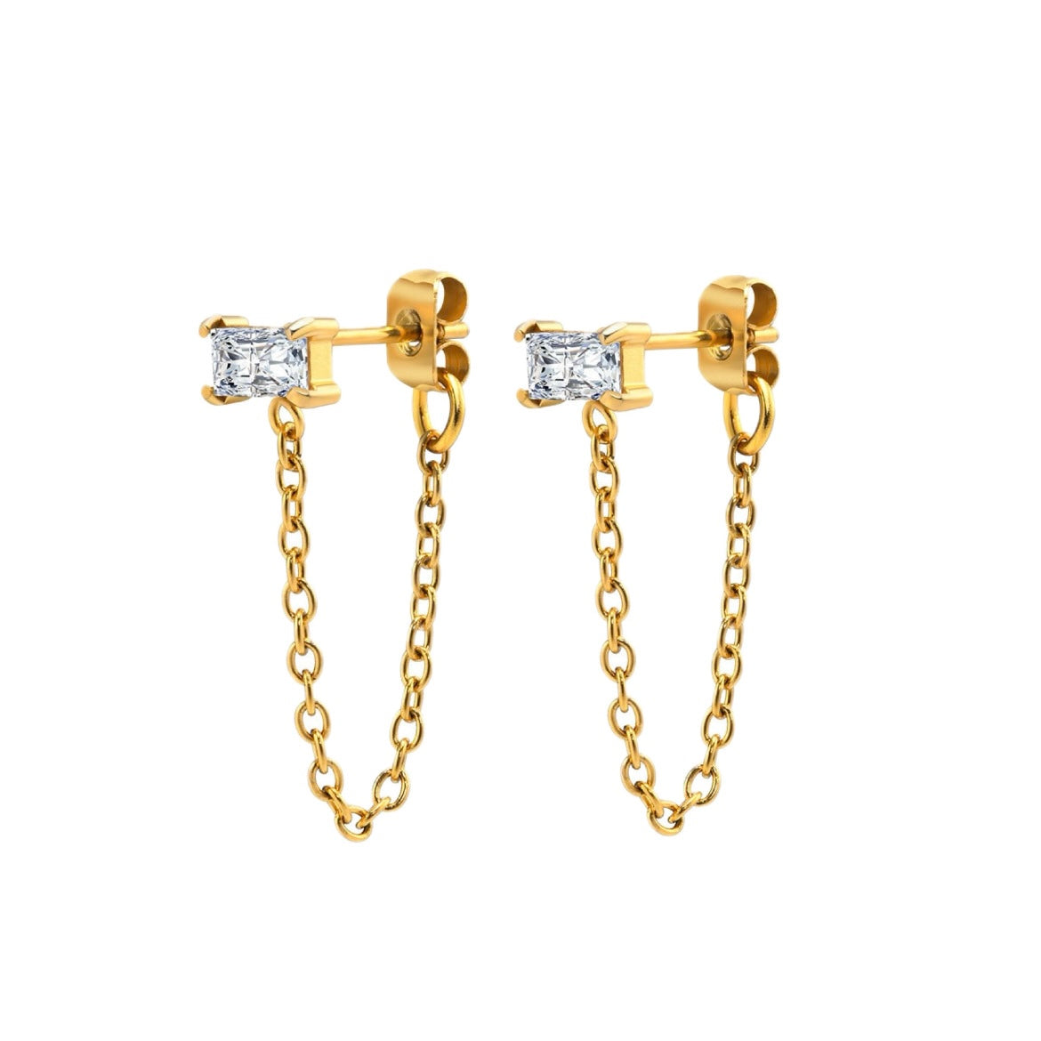 Zirconia tassel earrings