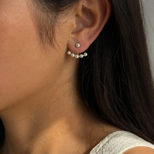 Pearl ear jacket studs